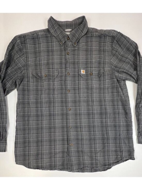 Carhartt Other - Carhartt Men XL Regular Gray Plaid Relaxed Fit Long Sleeve Cotton Work Shirt
